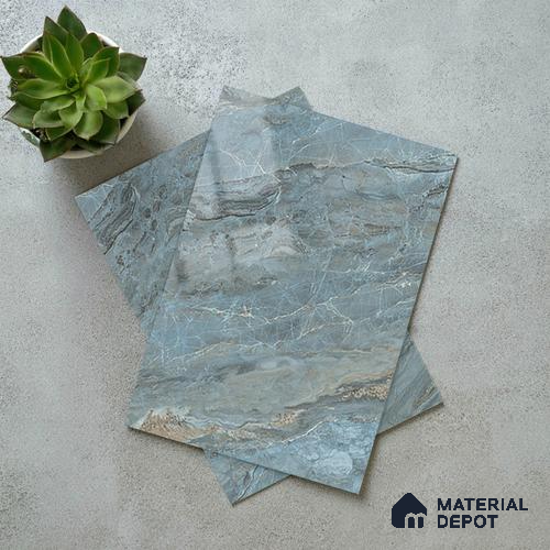 LM 21108 C Ocean Marble Marble High Gloss Finish 8 ft x 4 ft Decorative Laminate - 1 mm | Suitable for TV Unit, Wardrobe, Kitchen Cabinets