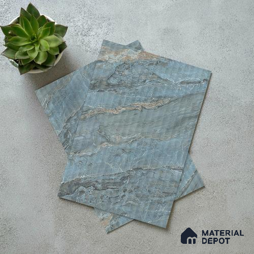 Marble Fluted LM 21108 D Ocean Marble 8 ft x 4 ft Matte Finish Decorative Laminate - 1 mm | Suitable for TV Unit,Wardrobe, Kitchen Cabinets