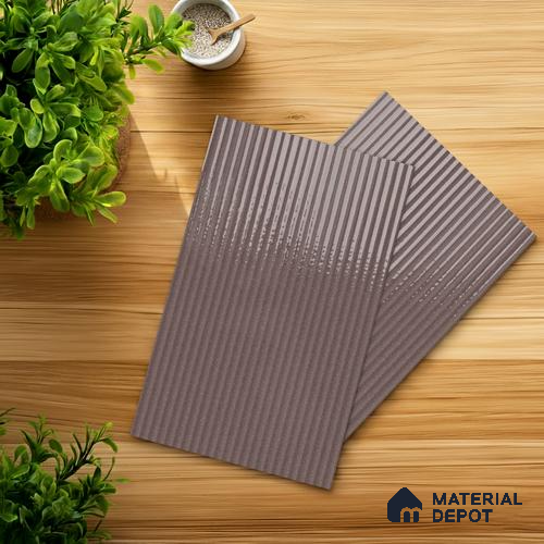 Fluted Solid Color Look LM 21481 Americano 8 ft x 4 ft Glossy Finish Decorative Laminate - 1 mm | Suitable for TV Unit, Wardrobe, Kitchen Cabinets