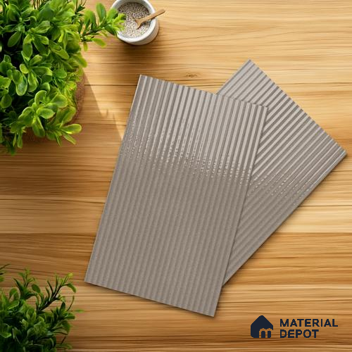 Fluted Solid Color Look LM 21548 Perfect Beige 8ft x 4ft Glossy Finish Decorative Laminate - 1 mm | Suitable for TV Unit, Wardrobe, Kitchen Cabinets
