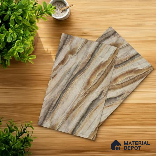 Marble Look LM 21568 Iiiusion Bronze Marble 8ft x 4ft Texture Finish Decorative Laminate - 1 mm | Suitable for TV Unit, Wardrobe, Kitchen Cabinets