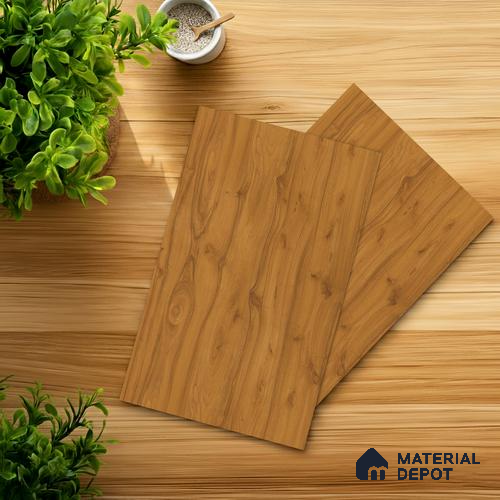 Wooden Fluted Look LM 21572 Clementine Teak 8ft x 4ft Texture Finish Decorative Laminate - 1 mm | Suitable for TV Unit, Wardrobe, Kitchen Cabinets