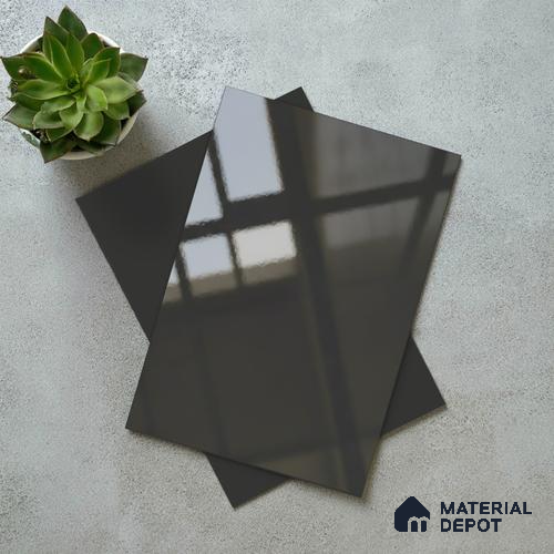 Charcoal Grey Solid Colors Look LM 23293 Charcoal Grey Hare 8 ft x 4 ft High Gloss Finish 6H Anti Scratch Acrylic Laminate - 1.5 mm | Suitable for Living Room, Kitchen, Office