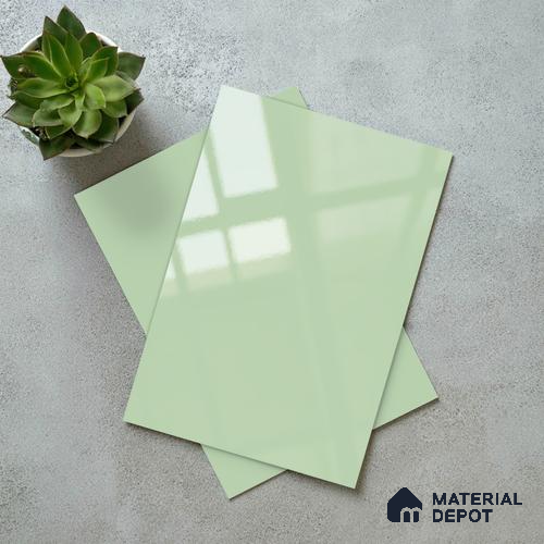 Pale Mint Green Solid Colors Look LM 23299 Ocean Spray 8 ft x 4 ft High Gloss Finish 6H Anti Scratch Acrylic Laminate - 1.5 mm | Suitable for Living Room, Kitchen, Office