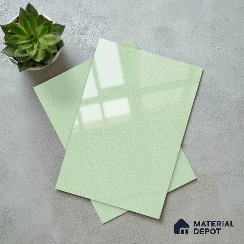 Green Sparkle Look LM 23300 Tranquil Green 8 ft x 4 ft High Gloss Finish 6H Anti Scratch Acrylic Laminate - 1.5 mm | Suitable for Kitchen Cabinet, TV Unit, Wardrobe