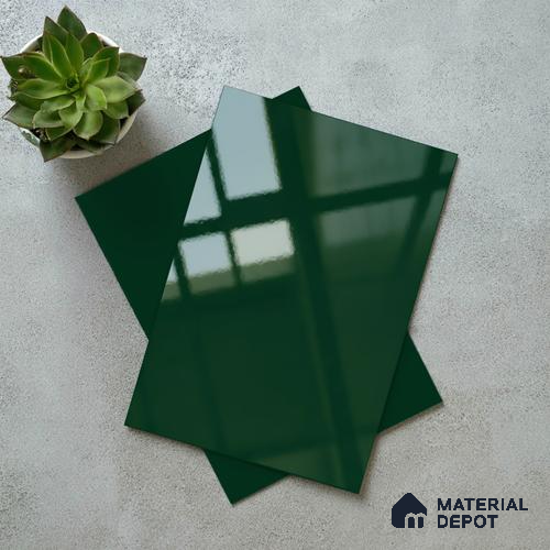 Midnight Pine Green Solid Colors Look LM 23306 Midnight Pine 8 ft x 4 ft High Gloss Finish 6H Anti Scratch Acrylic Laminate - 1.5 mm | Suitable for Living Room, Kitchen, Office