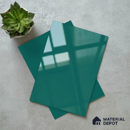 Glacial Teal Blue Solid Colors Look LM 23313 Glacial Lake 8 ft x 4 ft High Gloss Finish 6H Anti Scratch Acrylic Laminate - 1.5 mm | Suitable for Living Room, Kitchen, Office