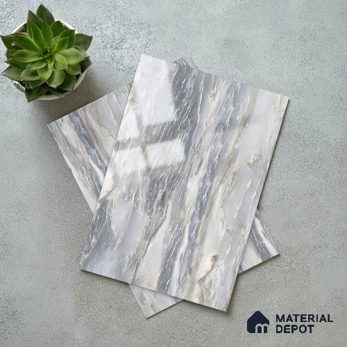 Blue Marble Look LM 06187 8 ft x 4 ft Glossy Finish Decorative Laminate - 1 mm | Suitable for TV Unit, Wardrobe, Kitchen Cabinets
