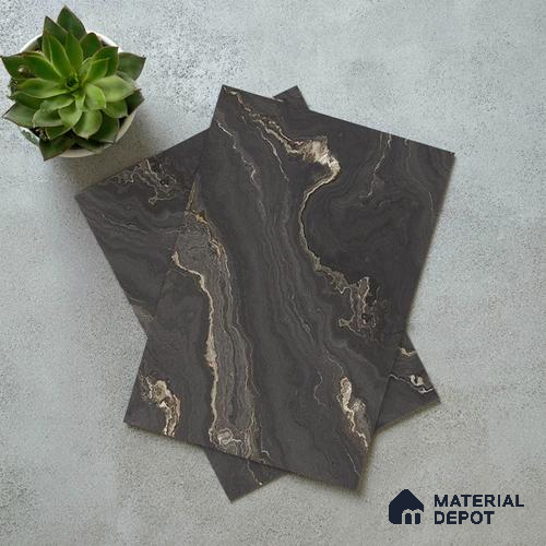 Black Marble Look LM 06189 8 ft x 4 ft Matte Finish Decorative Laminate - 1 mm | Suitable for TV Unit, Wardrobe, Kitchen Cabinets