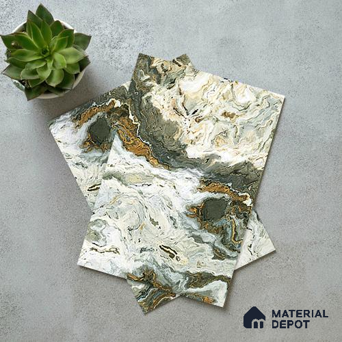 Multi Colour Marble Look LM 06191 8 ft x 4 ft Texture Finish Decorative Laminate - 1 mm | Suitable for TV Unit, Wardrobe, Kitchen Cabinets