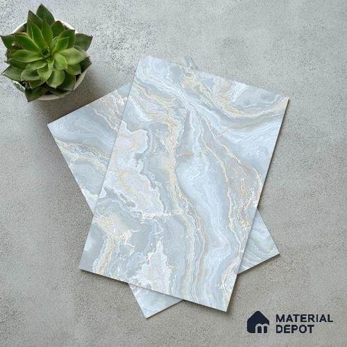 Blue Marble Look LM 06194 8 ft x 4 ft Texture Finish Decorative Laminate - 1 mm | Suitable for TV Unit, Wardrobe, Kitchen Cabinets