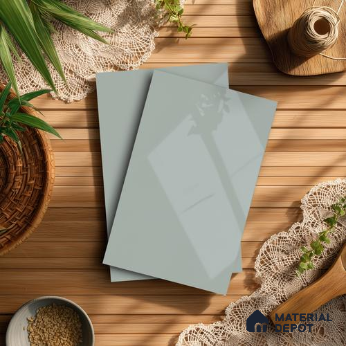 Pale Cool Grey Solid Colors Look LM 21381 8 ft x 4 ft High Gloss Finish Decorative Laminate - 1 mm | Suitable for Living Room, Kitchen, Office