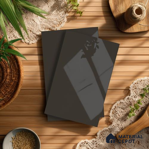 Pure Black Solid Colors Look LM 21387 8 ft x 4 ft High Gloss Finish Decorative Laminate - 1 mm | Suitable for Living Room, Kitchen, Office