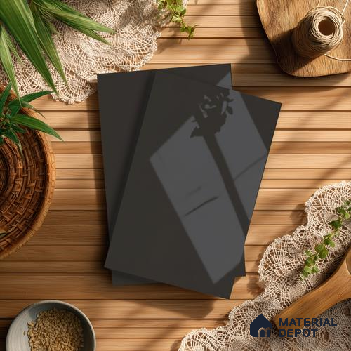 Charcoal Grey Solid Colors Look LM 21388 8 ft x 4 ft High Gloss Finish Decorative Laminate - 1 mm | Suitable for Living Room, Kitchen, Office