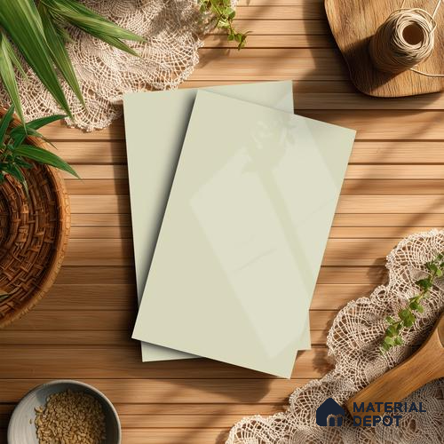 Pale Grey Solid Colors Look LM 21390 8 ft x 4 ft High Gloss Finish Decorative Laminate - 1 mm | Suitable for Living Room, Kitchen, Office