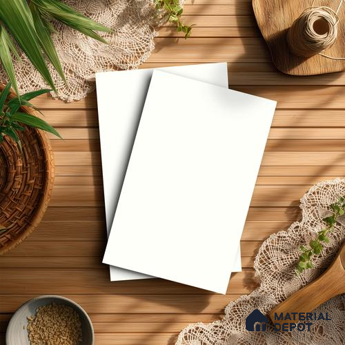 Soft White Solid Colors Look LM 21393 8 ft x 4 ft High Gloss Finish Decorative Laminate - 1 mm | Suitable for Living Room, Kitchen, Office