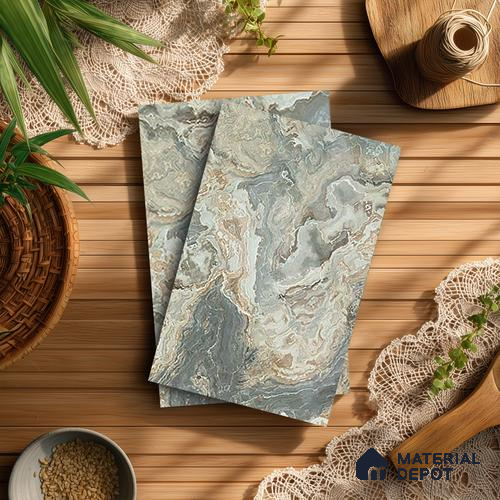 Grey Marble Look LM 21394 8 ft x 4 ft High Gloss Finish Decorative Laminate - 1 mm | Suitable for TV Unit, Wardrobe, Kitchen Cabinets