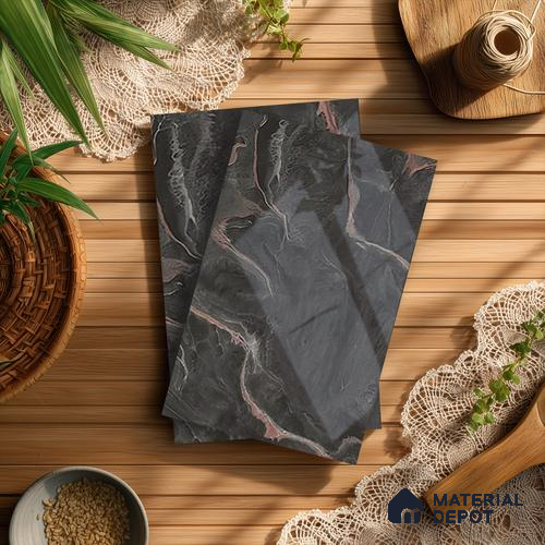 Grey Marble Look LM 21397 8 ft x 4 ft High Gloss Finish Decorative Laminate - 1 mm | Suitable for TV Unit, Wardrobe, Kitchen Cabinets