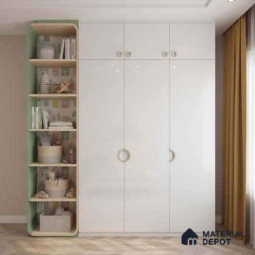 Ferrero 1B 0840 Blush Cloud 8 ft x 4 ft Solid Series High Gloss Finish Acrylic Laminate - 1.5 mm (LM 01136) | Matching Edgeband Code - 840 | Suitable for Kitchen Cabinets, Study Areas, Wardrobe