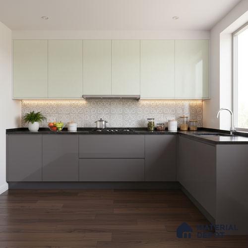Ferrero 1B 0843 Pearl White 8 ft x 4 ft Solid Series High Gloss Finish Acrylic Laminate - 1.5 mm (LM 01139) | Matching Edgeband Code - 843 | Suitable for Kitchen Cabinets, Study Areas, Wardrobe