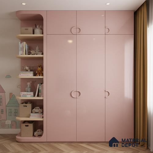 Ferrero 1B 0844 Dusky Blush 8 ft x 4 ft Solid Series High Gloss Finish Acrylic Laminate - 1.5 mm (LM 01140) | Matching Edgeband Code - 844 | Suitable for Kitchen Cabinets, Study Areas, Wardrobe