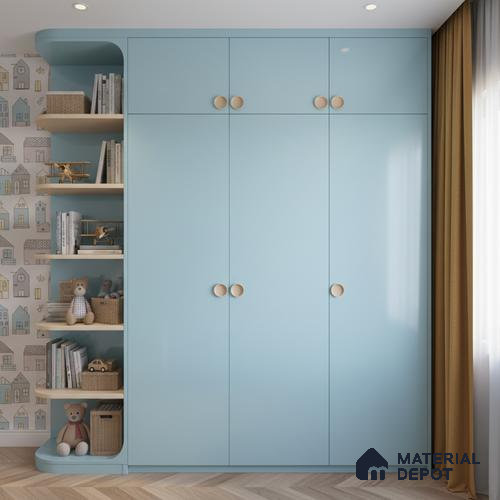 Ferrero 1B 0846 Soft Blue 8 ft x 4 ft Solid Series High Gloss Finish Acrylic Laminate - 1.5 mm (LM 01142) | Matching Edgeband Code - 846 | Suitable for Kitchen Cabinets, Study Areas, Wardrobe