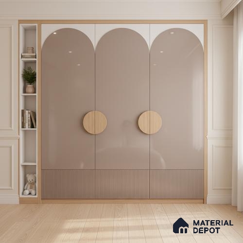 Ferrero 1B 0803 Dusty Taupe 8 ft x 4 ft Solid Series High Gloss Finish Acrylic Laminate - 1.5 mm (LM 01150) | Matching Edgeband Code - 803 | Suitable for Kitchen Cabinets, Study Areas, Wardrobe