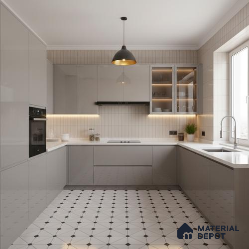 Ferrero 1B 0806 Hazy Violet 8 ft x 4 ft Solid Series High Gloss Finish Acrylic Laminate - 1.5 mm (LM 01153) | Matching Edgeband Code - 806 | Suitable for Kitchen Cabinets, Study Areas, Wardrobe