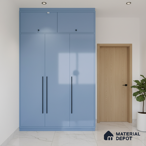 Ferrero 1B 0889 Glacier Blue 8 ft x 4 ft Solid Series High Gloss Finish Acrylic Laminate - 1.5 mm (LM 01164) | Matching Edgeband Code - 889 | Suitable for Kitchen Cabinets, Study Areas, Wardrobe