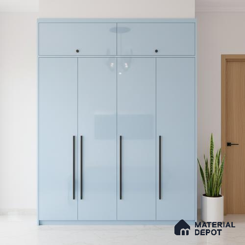 Ferrero 1B 0837 Sky Blue 8 ft x 4 ft Solid Series High Gloss Finish Acrylic Laminate - 1.5 mm (LM 01165) | Matching Edgeband Code - 837 | Suitable for Kitchen Cabinets, Study Areas, Wardrobe