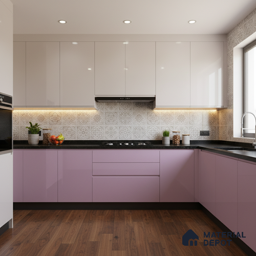 Ferrero 1C 01516 Dusky Rose 8 ft x 4 ft High Gloss Finish 6H Anti Scratch Acrylic Laminate - 1.5 mm | Suitable for Living Room, Kitchen, Office