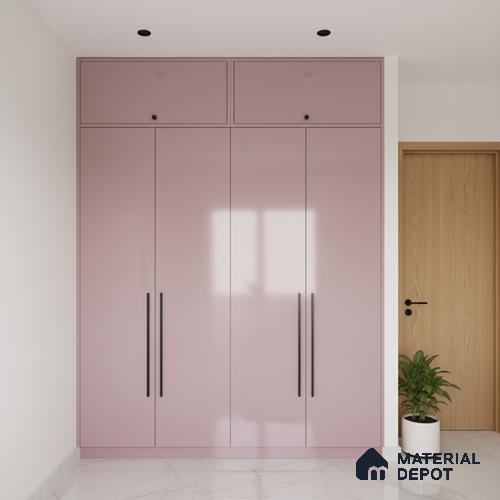 Ferrero 1C 01516 Dusky Rose 8 ft x 4 ft High Gloss Finish 6H Anti Scratch Acrylic Laminate - 1.5 mm | Suitable for Living Room, Kitchen, Office