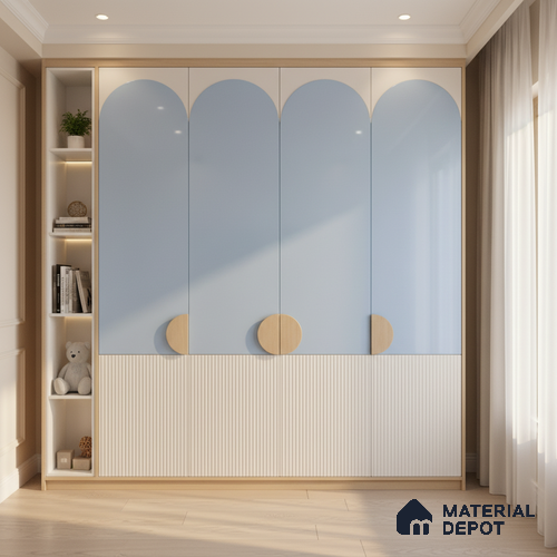 Ferrero 1C 01519 Pale Ocean 8 ft x 4 ft High Gloss Finish 6H Anti Scratch Acrylic Laminate - 1.5 mm | Suitable for Living Room, Kitchen, Office