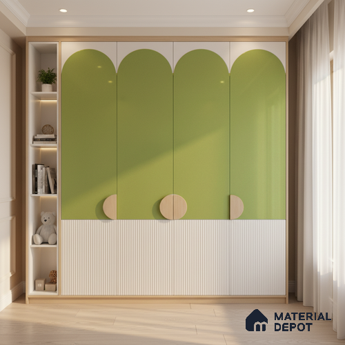 Ferrero 1C 01524 Harvest Olive 8 ft x 4 ft High Gloss Finish 6H Anti Scratch Acrylic Laminate - 1.5 mm | Suitable for Living Room, Kitchen, Office