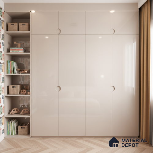 Ferrero 1C 01566 Blush Beige 8 ft x 4 ft High Gloss Finish 6H Anti Scratch Acrylic Laminate - 1.5 mm | Suitable for Living Room, Kitchen, Office