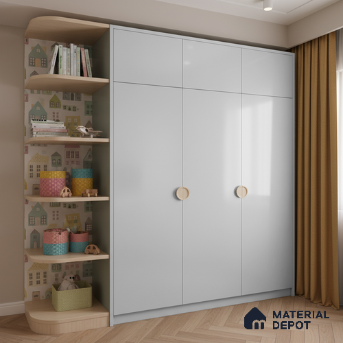 Ferrero 1C 01567 Icy Pearl 8 ft x 4 ft High Gloss Finish 6H Anti Scratch Acrylic Laminate - 1.5 mm | Suitable for Living Room, Kitchen, Office