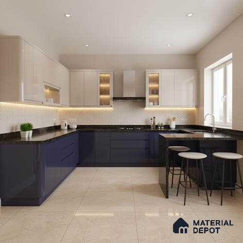 Ferrero 1C 01596 Twilight Navy 8 ft x 4 ft High Gloss Finish 6H Anti Scratch Acrylic Laminate - 1.5 mm | Suitable for Living Room, Kitchen, Office