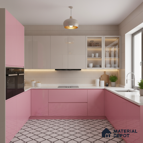 Ferrero 1C 01591 Vintage Pink 8 ft x 4 ft High Gloss Finish 6H Anti Scratch Acrylic Laminate - 1.5 mm | Suitable for Living Room, Kitchen, Office