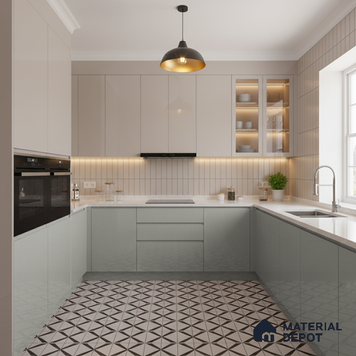 Ferrero 1C 01594 Cloudy Pearl 8 ft x 4 ft High Gloss Finish 6H Anti Scratch Acrylic Laminate - 1.5 mm | Suitable for Living Room, Kitchen, Office