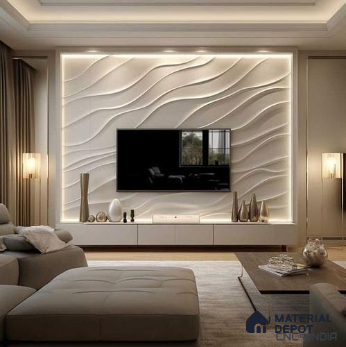 Duco Paintable MDF Wave Pattern 2 CNC board 8 ft x 4 ft - 30 mm (Customised)