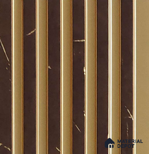 Brown Marble Look Charcoal Louver/Panel 10 ft x 5 inch - 6 mm | Ideal for Feature Wall, Living Room, Bedroom, Home, TV Unit | PN 07086