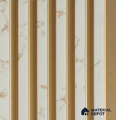 Beige Marble Look Charcoal Louver/Panel 10 ft x 5 inch - 6 mm | Ideal for Feature Wall, Living Room, Bedroom, Home, TV Unit | PN 07082