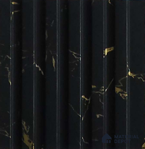 Black Marble Look Charcoal Louver/Panel 10 ft x 5 inch - 6 mm | Ideal for Feature Wall, Living Room, Bedroom, Home, TV Unit | PN 07087