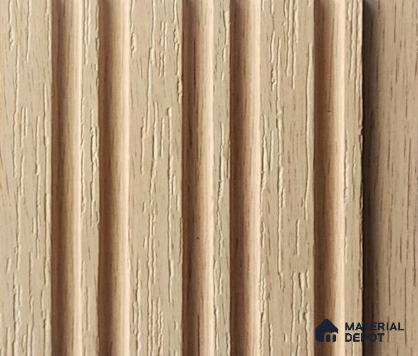 Cream Wooden Look Charcoal Louver/Panel 9.5 ft x 4.9 inch - 8 mm | Ideal for Feature Wall, Living Room, Bedroom, Home, TV Unit | PN 07054