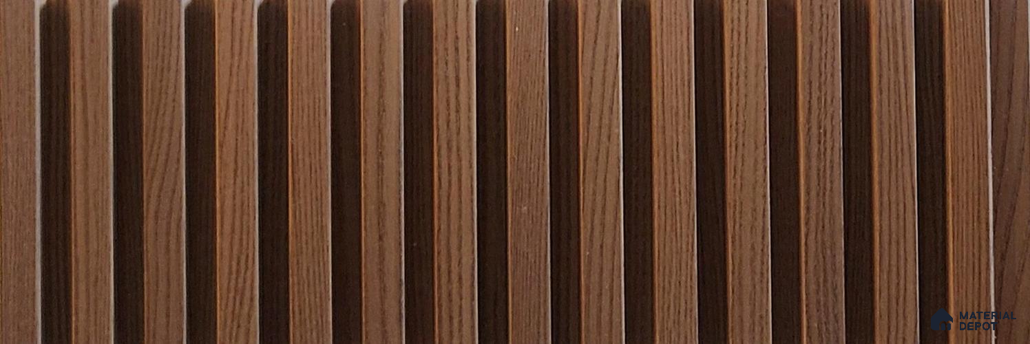 Brown Wooden Look Charcoal Louver/Panel 9.5 ft x 1 ft - 10 mm | Ideal for Feature Wall, Living Room, Bedroom, Home, TV Unit | PN 07021