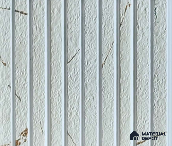 White Marble Look Charcoal Louver/Panel 9.5 ft x 6 inch - 6 mm | Ideal for Feature Wall, Living Room, Bedroom, Home, TV Unit | PN 07114