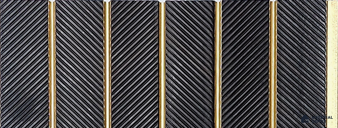 Grey Patterned Look Charcoal Louver/Panel 9.5 ft x 7.8 inch - 6 mm | Ideal for Feature Wall, Living Room, Bedroom, Home, TV Unit | PN 07044