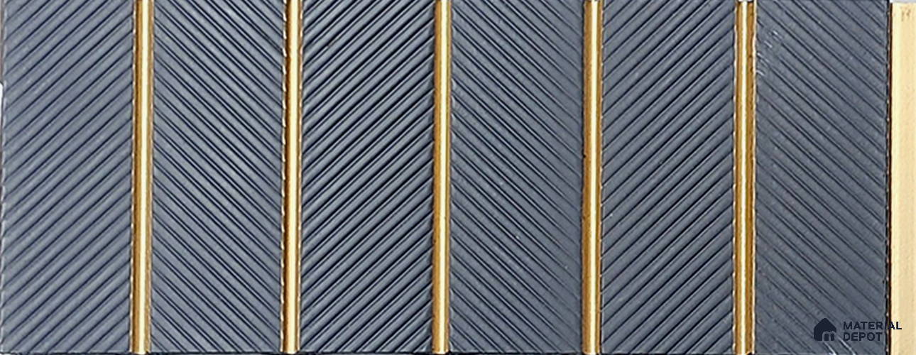 Grey Patterned Look Charcoal Louver/Panel 9.5 ft x 7.8 inch - 6 mm | Ideal for Feature Wall, Living Room, Bedroom, Home, TV Unit | PN 07045