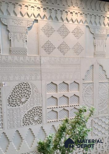 Duco Paintable Mughal Jaali 8 ft x 4 ft CNC Made HDHMR - 25 mm