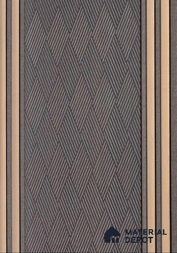 Grey Patterned Look PN 06524 8 ft x 1 ft Charcoal Panel/Louver - 6 mm